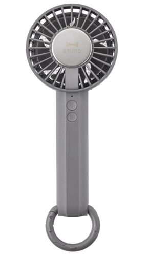 BRUNO ブルーノ 携帯扇風機 ハンディファン 冷却プレート小型 風量 3段階 Type-C充電 自立 カラビナ付 チャコール BDE070-CH