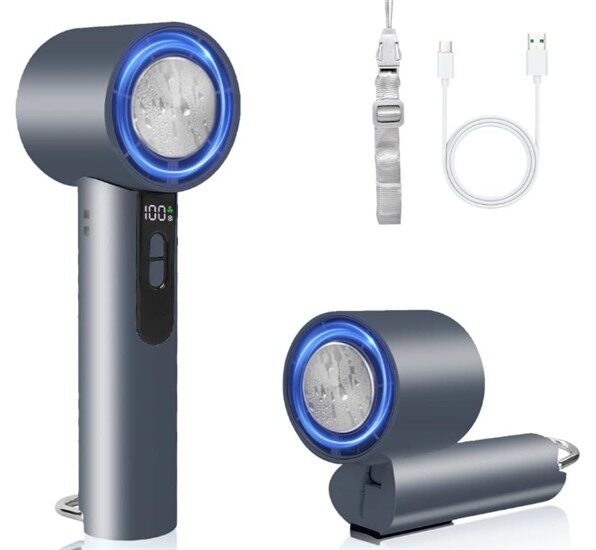 ハンディファン【2026新登場 冷却プレート付き】デジタル表示 日本製ブラシレスモーター搭載