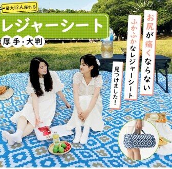 【ペグ付き】レジャーシート 厚手 大判200×200cm