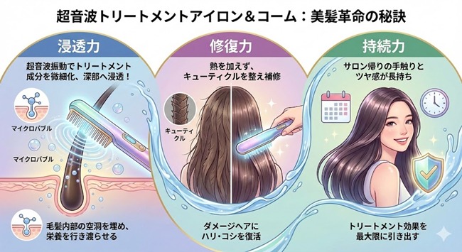 超音波トリートメントアイロン＆コームの特徴と魅力まとめ