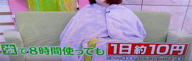 ガウンのように着られる 電気マルチブランケット 電気代