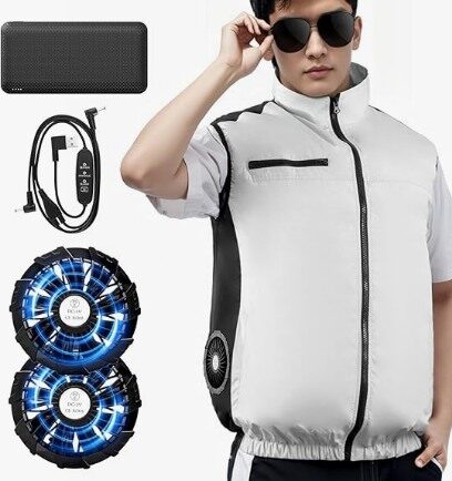 [Sumno] 空調作業服 ファン付きベスト バッテリーセット