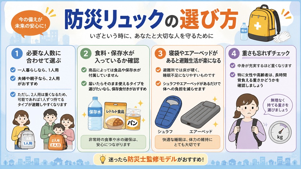 防災リュックの選び方