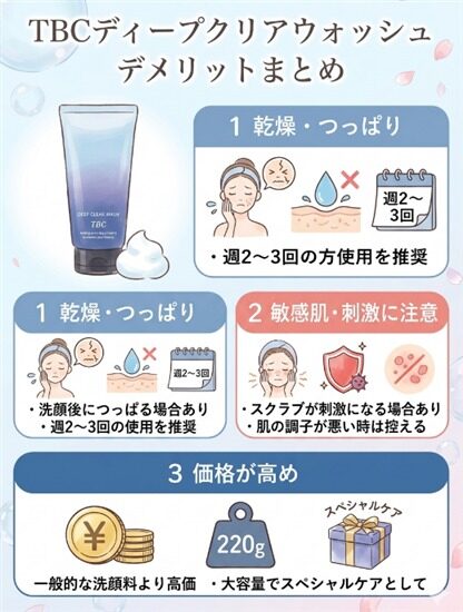 TBCディープクリアウォッシュのデメリット